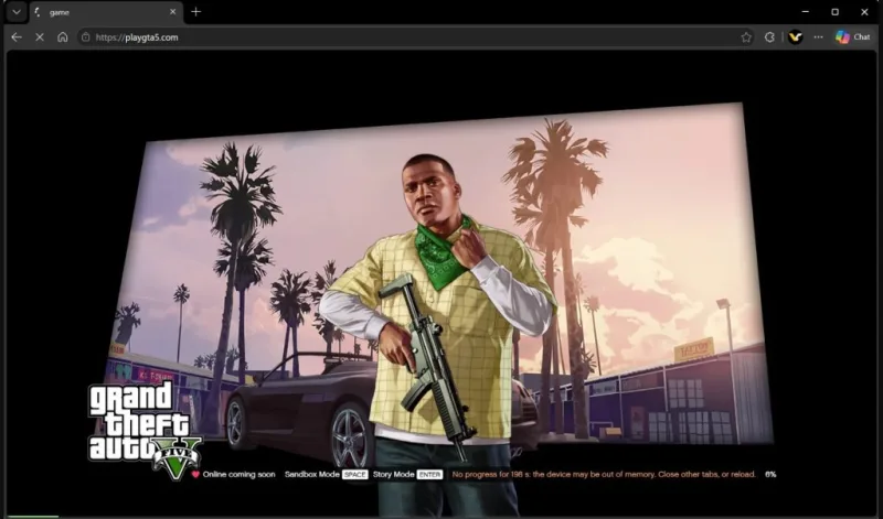 Безкоштовну GTA V запустили прямо в браузері, але лише на кілька годин